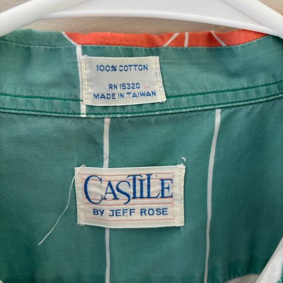 Vintage Castile Jeff Rose Hawaiian Shirt Pool Sunbather Palm Trees Large - Picture 3 of 6